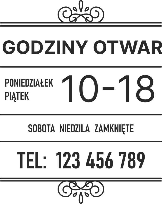 Naklejka godziny otwarcia